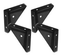 CONGARTENO 4 Escuadras de Esquina de Hierro Negro para Muebles Soporte Angular Medio para Estanterías Camas y Gabinetes Fijación Reforzada Accesorios de Montaje para Muebles de Madera