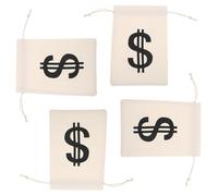 CONGARTENO 4 Piezas Bolsas de Tela Cordón 16X22 CM 4 Unidades Color Beige para Monedas y Joyas, Bolsitas Pequeñas de Lona Pirata para Fiesta y Almacenamiento Portátil