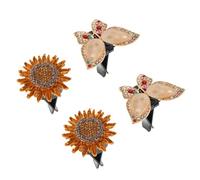 CONGARTENO 4 Piezas Clip Aromaterapia Coche con Cristales Difusor Fragancia Ventilación Automóvil y Girasol Decoración Elegante para Rejilla Aroma Continuo y Fijación Segura