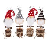 CONGARTENO 4 Piezas Clips de Madera para Notas y Fotos con Diseño Navideño de Muñecos Faceless Soporte Creativo para Escritorio Antideslizante y Resistente para Tarjetas y Memorias