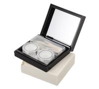 CONGARTENO 4 Piezas Estuche para Lentillas Mate con Doble Compartimento y Espejo Diseño Compacto y Ligero Resistente Fugas para Almacenamiento Diario y de Unidades
