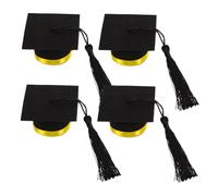 CONGARTENO 4piezas Decoración De Sombrero De Doctorado Tapas De Botella Birrete De Graduación para Graduación Adorno para Botella De Vino para Celebraciones De