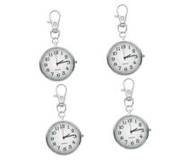 CONGARTENO 4piezas Reloj De Enfermera Colgante De Metal Llavero Reloj Fob Práctico y Elegante para Profesionales Salud y Estudiantes