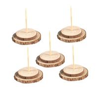 CONGARTENO 5 Piezas Base de Árbol de Navidad de Madera Natural Soporte Estable para Árboles Artificiales con Base Diámetro Fácil Montaje para Decoración Navideña Segura y Elegante