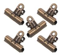 CONGARTENO 5 Piezas Clips Bulldog Retro Clips Metálicos de Hierro para Fotos Notas y Papeles Organizador Vintage para Manualidades y Oficina