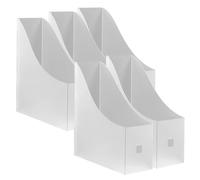 CONGARTENO 5 Piezas Organizador de Archivos Vertical Transparente Mate Estante Plástico para Archivo de Oficina Caja de Almacenamiento para Escritorio Biblioteca Estudio Aula