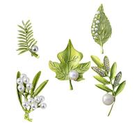 CONGARTENO 5piezas Broche De Perlas Forma De Pin Decorativo Para Ropa Accesorio Elegante Para Mujeres De Diseño De