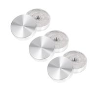 CONGARTENO 6 Piezas Adaptadores de Aluminio para Mesa de Vidrio Discos Sólidos Grosor Pack de Unidades Accesorios para Mesas de Café Oficina y Comedor