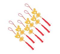 CONGARTENO 6 Piezas Adornos Colgantes Año Chino Decoración Primavera con Borlas y Amuletos Suerte para Bonsái Hogar Oficina y Coche Suministros Fiesta