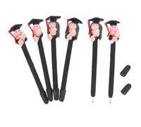 CONGARTENO 6 Piezas Bolígrafos de Arcilla Polimérica con Diseño Divertido para Estudiantes Bolígrafos de Tinta Negra para Escritura Creativa Regalo para Estudiantes Color