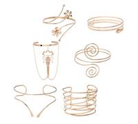 CONGARTENO 6 piezas Brazaletes Abiertos de Brazo Superior Ajustables Pulseras de Metal con Diseño de Escorpión Geométrico Estilo Vintage Punk para Mujer