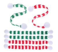 CONGARTENO 6 Piezas Bufandas Miniaturas Navideñas para Decoración Botellas Vino Muñecas Manualidades DIY Accesorios Festivos