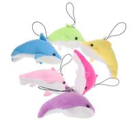 CONGARTENO 6 piezas Colgantes de Delfín Pequeños de Peluche Coloridas Adornos para Mochilas Bolsos y Llaves Decorativos y Duraderos para Fiestas Infantiles