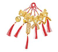 CONGARTENO 6 Piezas Decoraciones Año Chino Colgantes con Borlas Rojas Adornos Suerte Año del Caballo para Oficina Hogar Festival Primavera