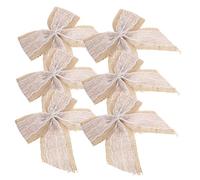 CONGARTENO 6 Piezas Rústicos de Arpillera y Encaje Decorativos para Bodas y Fiestas para Envoltura de y Manualidades Adorno Artesanal Resistente y Versátil