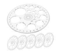 CONGARTENO 6 Piezas Transportador Transparente Regla Geométrica para Estudiantes Herramienta de Medición Ligera y Precisa para Dibujo y Matemáticas