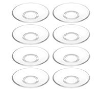 CONGARTENO 8 Piezas Platos de Transparentes Redondos Platillos Multifuncionales para Café y Té Bandejas Antideslizantes para Postres y Aperitivos Portabolsas de Té Reutilizables Fáciles de