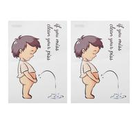 CONGARTENO Adhesivo para Tapa de Inodoro Frase Divertida 2 Piezas 20X30 CM Autoadhesivo para Baño Infantil Pegatina para Entrenamiento para Ir al Baño y Decoración de Aseos