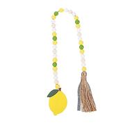 CONGARTENO Adorno de Cuentas de Madera con Borlas de Cáñamo Colgante Decorativo de Limón para Hogar Rústico para Fiestas y Farmhouse