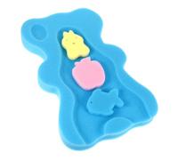 CONGARTENO Almohadilla Antideslizante para Baño de Cojín Esponjoso Azul Soporte para Cabeza Cuello y Espalda de Recién Nacido Diseño Oso para Seguridad y Comodidad