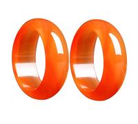 CONGARTENO Anillos a Juego para Parejas de Ágata Roja Natural y Conjunto de 2 Piezas Tamaños 16-18 MM Diseño Simbólico para Bodas y Promesas Joyería Ligera y Cómoda para Uso Diario