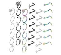 CONGARTENO Anillos y Aros para Nariz Inoxidable Diseño Elegante y para Mujeres y Hombres Joyería de Piercing Corporal Atractiva y Duradera Accesorio para Diario y Fiestas