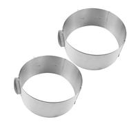 CONGARTENO Aros para Mousse y Repostería de Acero Inoxidable Expandibles 15-30 CM 6-12 Pulgadas 2 Piezas Moldes Redondos Ajustables para Hornear Pasteles y Tartas Uso Profesional y