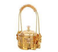 CONGARTENO Bandeja para Dulces de Oriente Medio con Tapa, Decoración Islámica para Eid Mubarak, Recipiente Ligero de Plástico y Metal, Centro de Mesa para Festivales Musulmanes, Caja de