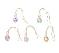 CONGARTENO Botellas Colgantes para Coche 10 Ml 5 Piezas, Frascos Difusores de Perfume de Vidrio Vacío, Accesorio Decorativo para Interior de Vehículo y Espejo Retrovisor, Color Aleatorio
