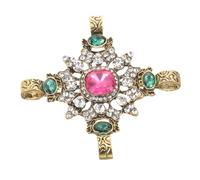 CONGARTENO Broche Barroco Vintage Pedrería De Aleación, Broche Delicado Para Mujer, Accesorio Pequeño Para Ropa, Adecuado Para Fiestas y Bodas, Diseño Cruz Retro,