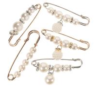 CONGARTENO Broches de Seguridad para Ropa de Mujer Pinzas para Suéter y Pantalones Broches Decorativos Perlas Artificiales Set de 15 Piezas Tamaños 4 a 8 Accesorios para Fijar y