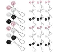 CONGARTENO Broches para Hijab Perlas en Forma de U Clips para Bufandas y Suéteres Set de 24 Unidades en Negro y Morado Alfileres de Seguridad Multifuncionales para Accesorios de