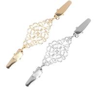 CONGARTENO Broches para Suéter y Camisa 2 Pcs Metal Vintage en Plata y Oro Pinzas para Cárdigan y Chal Accesorio Decorativo para Ropa Mujer Uso en Vestidos y Blusas