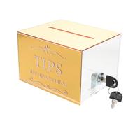 CONGARTENO Caja de Donaciones Acrílica con Cerradura Segura Multifunción para Propinas y Rifas Almacenamiento Amplio para Bares y Restaurantes