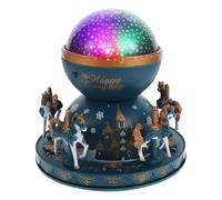 CONGARTENO Caja de Música Carrusel Giratorio Proyección de Luces Coloridas, Gran Tamaño Verde, Lámpara Decorativa para Cumpleaños y Obsequio para Chicas, Adorno Musical Melodía y Luz