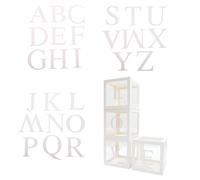 CONGARTENO Cajas Transparentes para Globos Letras de Papel Love y 26 Letras Set de 4 Cajas para Decoración de Fiestas y Fotografía de Bodas o Propuestas