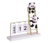 CONGARTENO Calendario de Sobremesa Decorativo Panda Calendario Perpetuo de Mesa con Diseño Creativo y Cambio de Página Fácil Adorno Retro para Oficina y Hogar