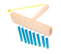 CONGARTENO Carrillón De Viento De Mesa Azul Real De 8 Tonos, Instrumento De Percusión Para Niños, Tubos De Aluminio Macizo, Carillón Educativo Portátil Para Iniciación y Clases De Música