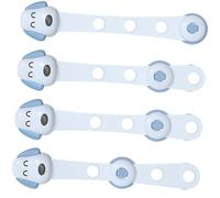 CONGARTENO Cerraduras de Armarios para Bebés 4 Pcs Azul, Bloqueo de Seguridad Desmontable Adhesivo Fuerte, Protección Infantil para Cajones, Refrigeradores y Puertas del Hogar