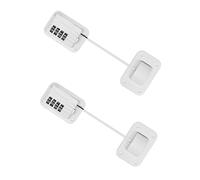 CONGARTENO Cerraduras De Seguridad Para Ventanas y Refrigerador Para Bebés, Combinación De 4 Ruedas, Bloqueo a Prueba De Niños, Color Blanco, 2 Juegos, Protección Infantil Hogar