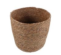 CONGARTENO Cesta de Almacenamiento Tejida a Mano de Paja Natural Tamaño Mediano 30X25 CM Cesta Redonda sin Forro ni Asa para Escritorio Organizador Multifuncional para Hogar y Flores