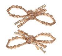 CONGARTENO Clip para Zapatos con Lazo Dorado y Accesorio Metálico Resistente y Decorativo para Tacones y Zapatos de Novia de Adaptable y Duradero