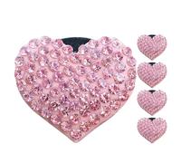CONGARTENO Clips de Ventilación para Coche Difusor de Aromaterapia en Forma de Corazón, 6 Piezas Rosa Gemas Decorativos, Accesorios para Ambientador y Rejilla de Aire Acondicionado