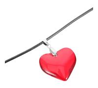 CONGARTENO Collar Colgante de Corazón Rojo para Mujer Diseño Minimalista Cuerda de Cuero Vacuno Joyería Sencilla y Moderna para Citas y Ocasiones Obsequios