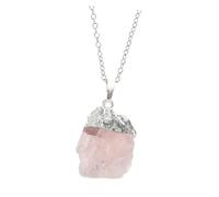CONGARTENO Collar de Cristales Irregulares de Piedra Natural Rosa Colgante de Amatista para Promover Energía Positiva y Apoyar Sistema Circulatorio y Renal en Relaciones Familiares