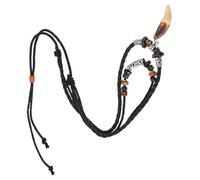CONGARTENO Collar Étnico de Diente de Tiburón Cuerda Trenzada para Hombres y Mujeres, Gargantilla de Cuentas Ajustable, Accesorio Unisex para Surf y Días Playa