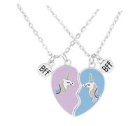 CONGARTENO Collar Forma de Corazón Conjunto de 2 Piezas de Joyería de Aleación para Niñas Cadena Cuello Decorativa para Clavícula Accesorio Creativo Adecuado para Amigas y Estudiantes