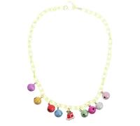 CONGARTENO Collar para Niñas Pequeñas Campana Navideña Collar Colorido de Aleación Ligera Cadena Ajustable Accesorio de Moda Adecuado para Navidad y Regalos de Cumpleaños