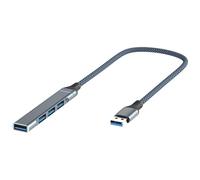CONGARTENO Concentrador USB 3.0 De 4 Puertos para Portátil, Puerto USB Múltiple Compacto y Liviano, Carcasa De Aleación De Aluminio, Transferencia Rápida De Datos, Portátil y Fácil De Transportar