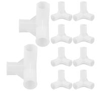 CONGARTENO Conector de Plástico para Armario 13mm, 10 Piezas, Blanco | Pieza de Unión de Tres Vías, Instalación Rápida, Refuerzo de Marco, para Tubos y Organización del Hogar
